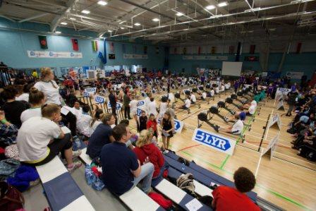 Rowers perform in front of enthusiastic school mates at the UEL