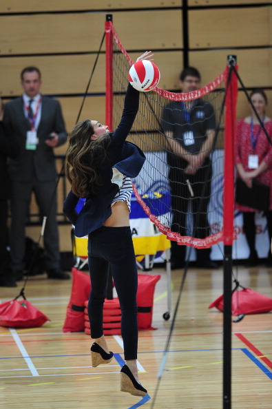 The Duchess of Cambridge tries her hand at volleyball