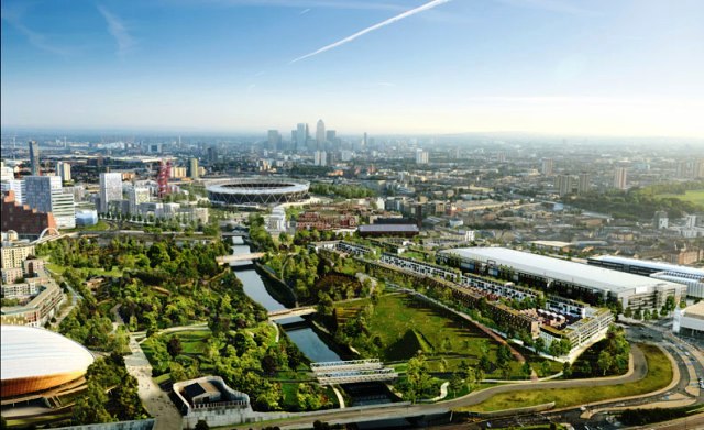 A CGI projection of the new East Wick and Sweetwater neighbourhoods at the Queen Elizabeth Olympic Park © ODA/LLDC