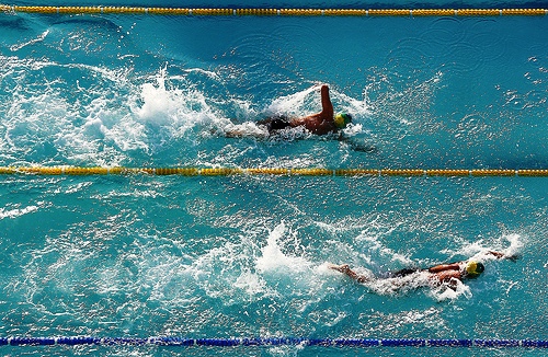 Action from the swimming competition at the Caixa Loterias Circuit event in Fortaleza