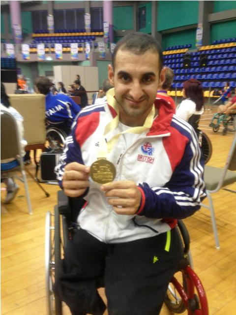 Ali Jawad shows off his Asian Championship gold medal at the Titiwangsa Stadium in Kuala Lumpur