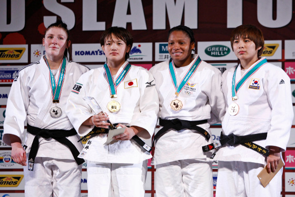 Arai heads a formidably competitive 70kg podium in Tokyo ©IJF Media