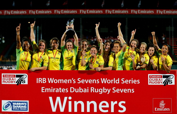 Australia's women celebrate a thrilling victory in the season opener in Dubai ©Getty Images