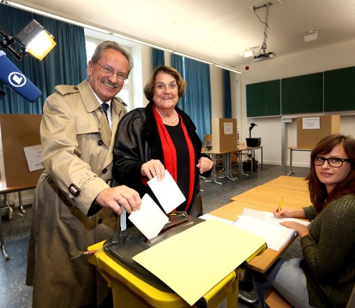 Munich Mayor Christian Ude and his wife vote in the referendum to decide whether Munich should vote for the 2022 Winter Olympics and Paralympics