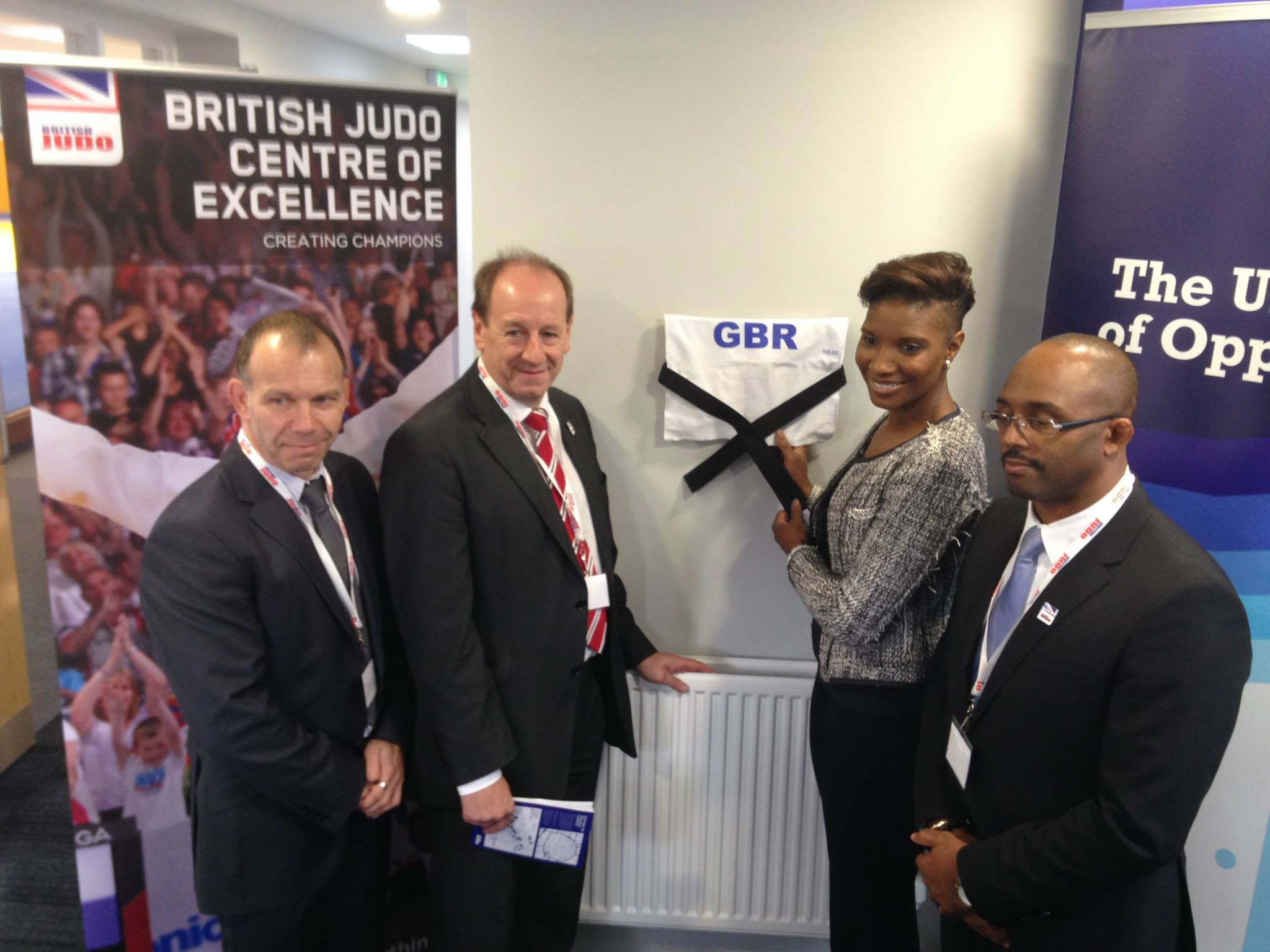 Denise Lewis unveiling the British Judo Centre of Excellence in her home town University of Wolverhampton