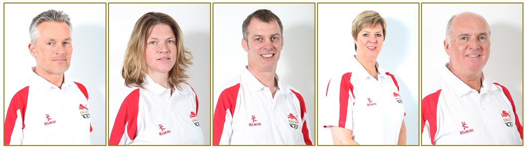 Left to right) England’s Team Leaders include gold medallists Keith Reynolds and Karen Roberts; Team GB’s London 2012 wrestling and swimming Team Managers Shaun Morley and Dawn Peart; and Peter Stanley, who coached Jonathan Edwards to gold in 2002 @CGE