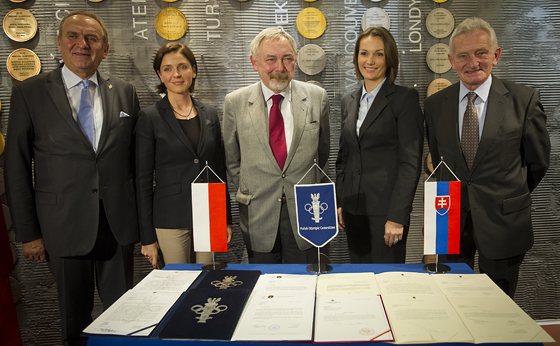 Figures from both Poland and Slovakia at the unveiling of the bid