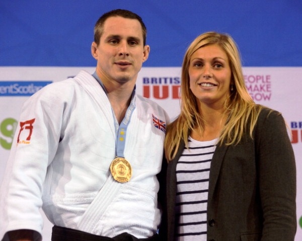Gibbons with husband Euan Burton after his European Open win in Glasgow last month