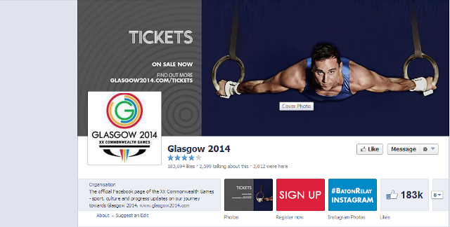The Glasgow 2014 Facebook page is a key way to connect with fans according to Grevemberg