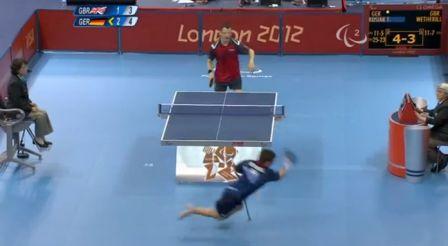 Great Britains Dave Wetherill made one of the best para table tennis shots of all time when he dived to smash home a point at London 2012