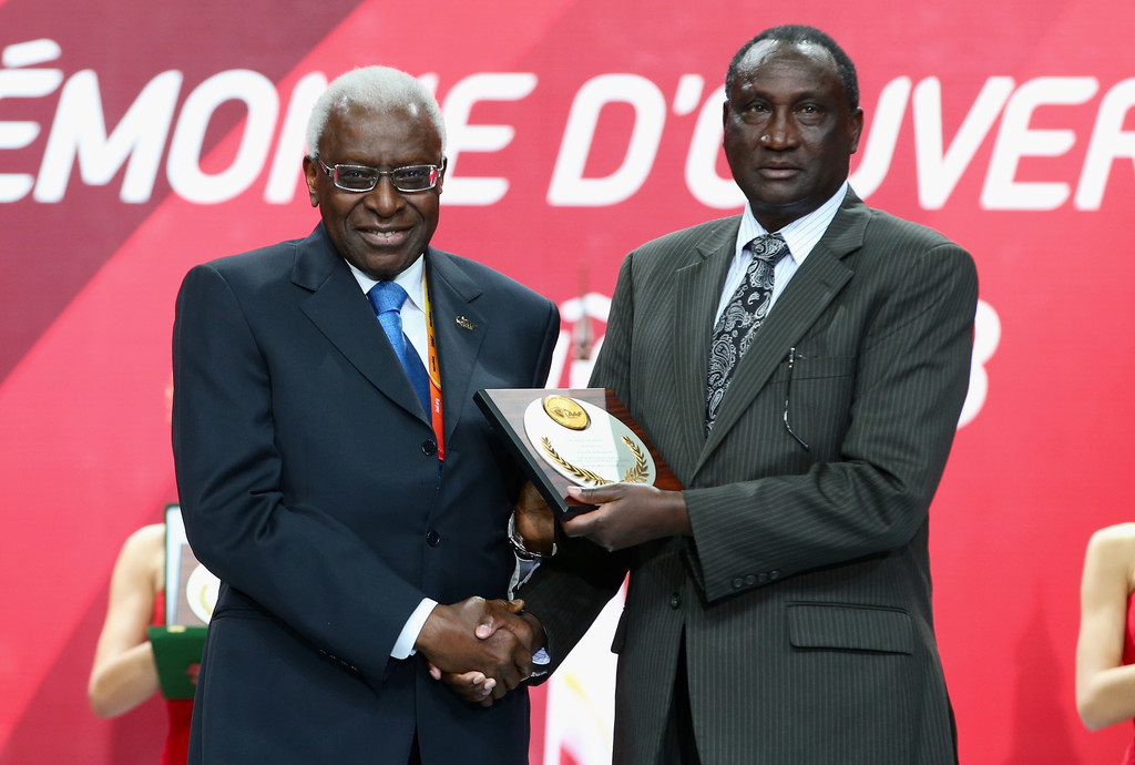 Athletics Kenya President Isaiah Kiplagat (right), pictured here with International Association of Athletics Federations head Lamine Diack, has denied that his country has a major doping problem