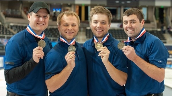 John Shuster and teammates Jeff Isaacson, Jared Zezel and John Landsteiner will now head to Germany to compete for a place at Sochi 2014 ©Rich Harmer