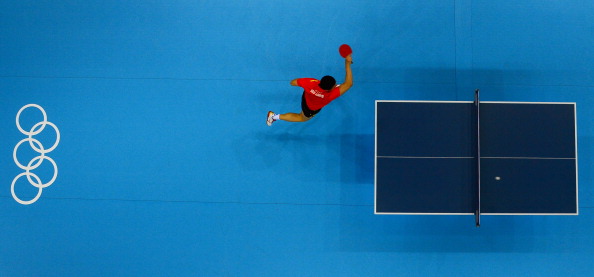 London 2012 was the first major table tennis event to see a sky blue floor
