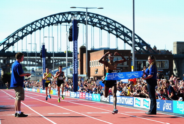 Britain's Mo Farah wins the two miles at the 2012 City Games in Newcastle @Getty Images