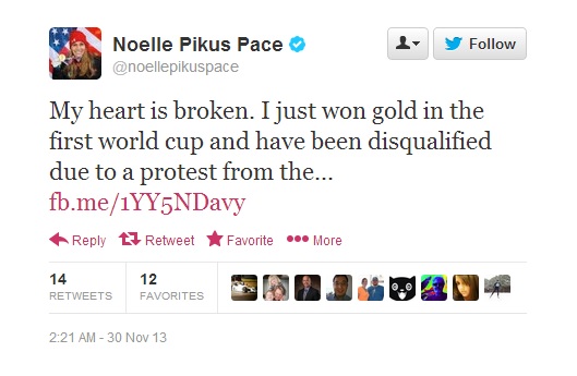 Noelle Pikus-Pace voices her frustration with her disqualification in Calgary via social media