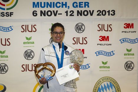 Petra Zublasing collected Italys first gold of the day with victory in the womens 50m Rifle 3 Positions event
