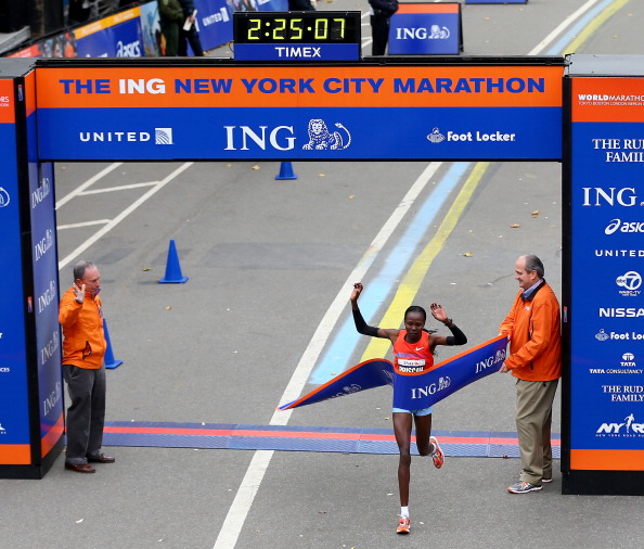 Priscah Jeptoo wins the women's race of the New York City Marathon to ensure a Kenyan clean sweep of the 2013 titles