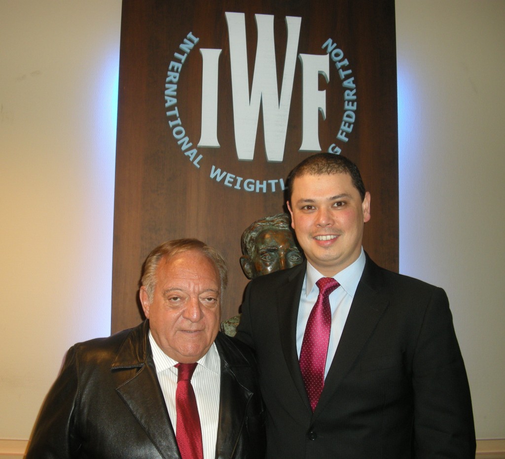 New Commonwealth Games Federation sports director Matthew Curtain (right) pictured with Tamas Ajan, President of the International Weightlifting Federation