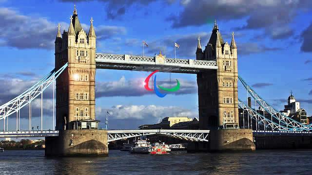 The Agitos was displayed from London's Tower Bridge during the 2012 Games