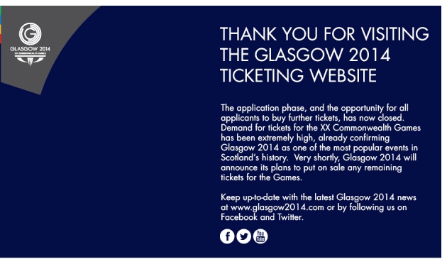 The remaining 76,000 tickets for Glasgow 2014 are going on sale tomorrow morning at 10am GMT