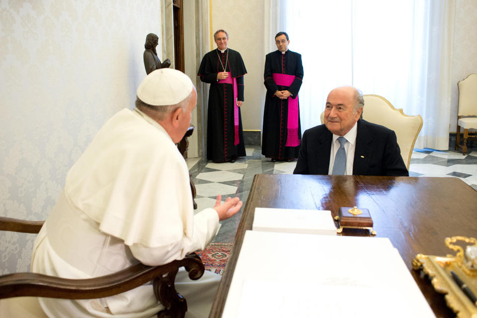 Sepp Blatter is keen to position FIFA so it is seen as a force for good and meeting Pope Francis will undoubtedly help that process ©Osservatore Romano