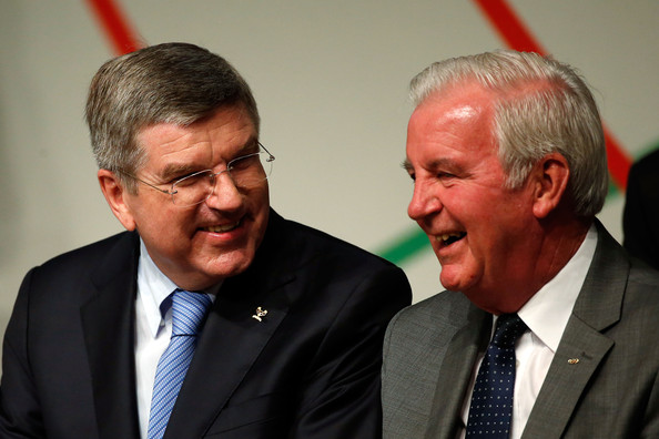Britain's Sir Craig Reedie (right) has been backed to become the next head of the World Anti-Doping Agency following a summit called by new IOC President Thomas Bach (left)