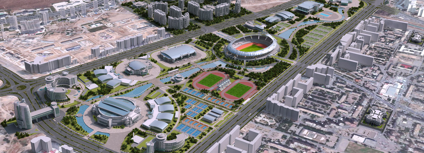 The Ashgabat Olympic Complex is hoping one day to host some of the world's major events ©Polimeks