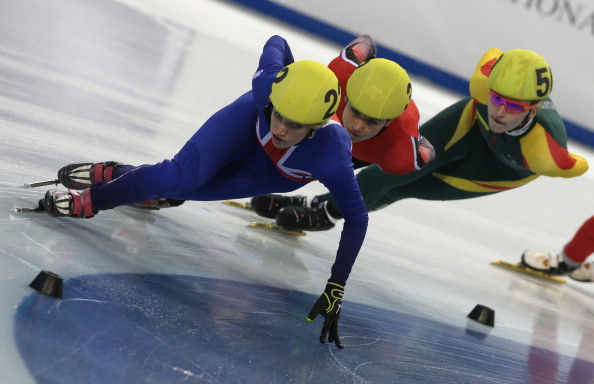 Elise Christie became the first Great British woman to win a medal at a World Championship when she took bronze in Debrecen, Hungary earlier this year ©Getty Images