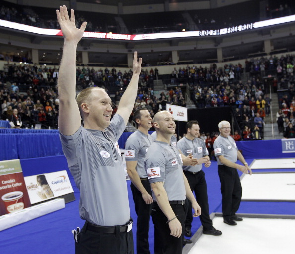 Brad Jacobs and his team beat Team Morris in the final of the Roar of the Rings at Winnipeg, Manitoba, Canada ©Getty Images