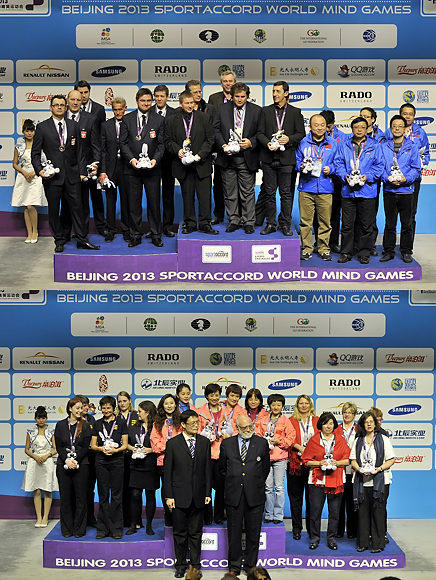 Monaco and China receive their gold medals following victories in the men and women's team event at the SportAccord World Mind Games ©SportAccord