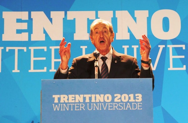 FISU President Claude-Louis Gallien welcomes athletes and officials from all over the world to Trentino for the 2013 Winter Universiade ©Daniele Mosna/Trentino 2013 Universiade