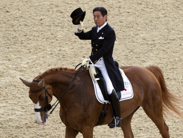 Hiroshi Hoketsu competed at London 2012 aged 70 ©AFP/Getty Images