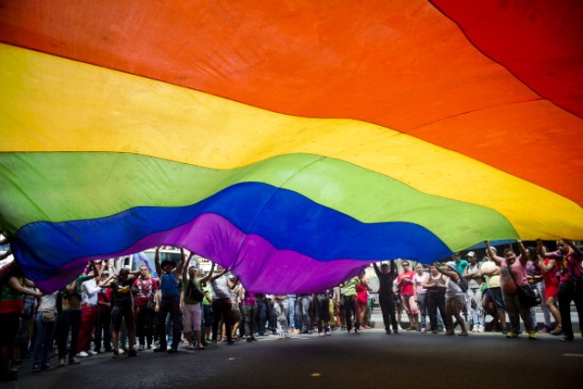 Laws passed in Russia this year ban all gay pride rallies © AFP/Getty Images