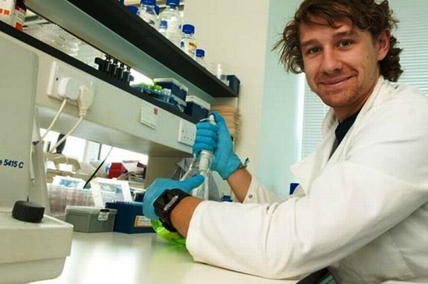 Luke Piggott has been carrying out some pioneering work in the treatment and prevention of breast cancer at Cardiff University ©Wales News Service