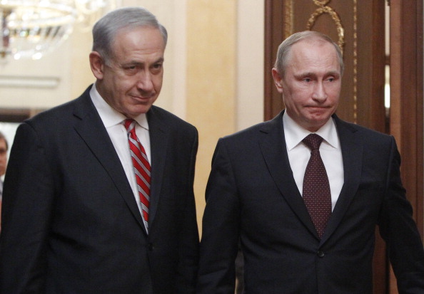 Netanyahu and Putin attend a joint press conference in Moscow last month following talks ©AFP/Getty Images