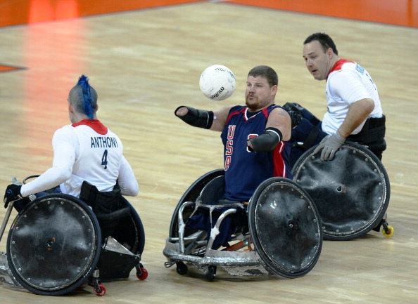 Nick Springer (centre) has been named in the 16-man USA squad for the 2014 IWRF World Championships in Denmark ©AFP/Getty Images
