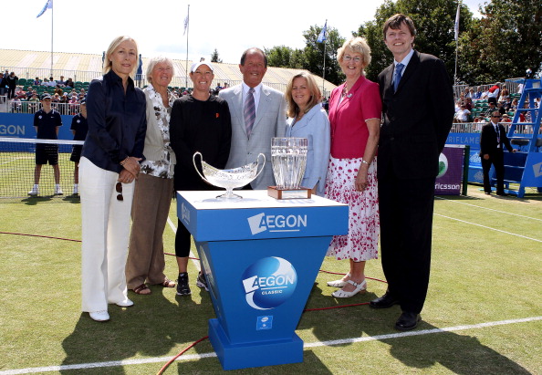 Sabin second right posing with figures from the British game in 2011 at Edgbaston ©Getty Images