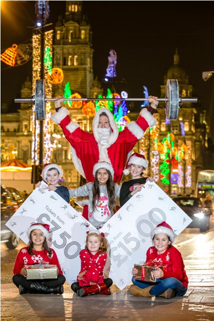 Santa Claus and his helpers have been reminding people that there are still tickets available to watch six sports at Glasgow 2014 ©Glasgow 2014