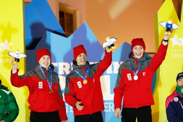 Ski jumpers Aleksander Zniszczoł, Bartłomiej Kłusek and Krzysztof Biegun contributed to a great day of success for Poland at Trentino 2013 ©Pierre Teyssot/Trentino 2013 Universiade