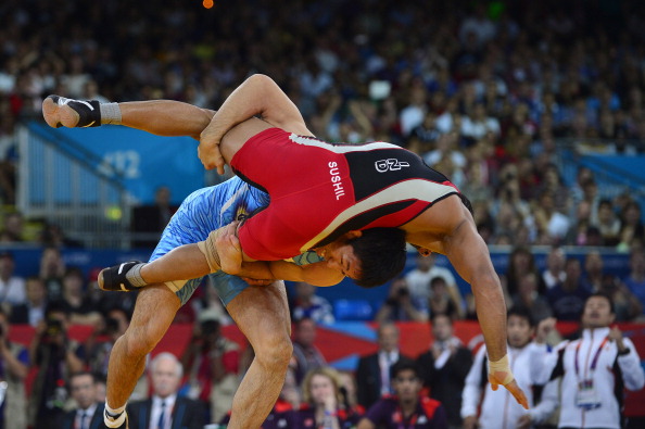 Sushil Kumar, in action in the London 2012 final, has shared Bindra's critical stance ©AFP/Getty Images