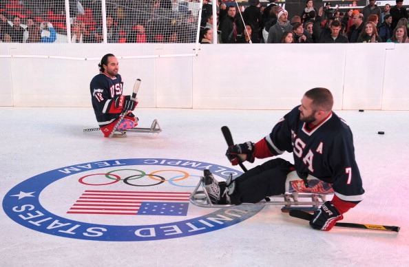 US players Josh Sweeney (left) and Taylor Lipsett will be looking to lay down a marker for Sochi 2014 in Toronto ©Getty Images 