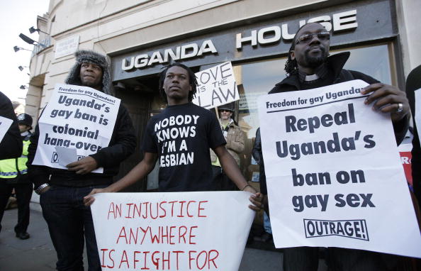 Ugandan gay rights laws encourages international condemnation...including outside the Ugandan Embassy in London ©Getty Images