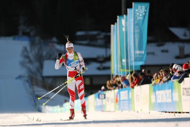 Weronika Nowakowska-Ziemniak of Poland secured her second biathlon gold medal at Trentino 2013 ©Pierre Teyssot/Trentino 2013 Universiade