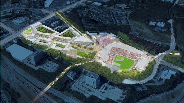 A rendering of the proposed complex that the Atlanta Braves plan to move to in 2017 after quitting Turner Field ©Atlanta Braves