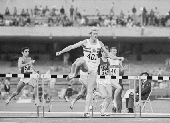 David Coleman's commentary of David Hemery's victory in the 400 metres hurdles at the Mexico City Olympics in 1968 has entered in folklore ©Allsport