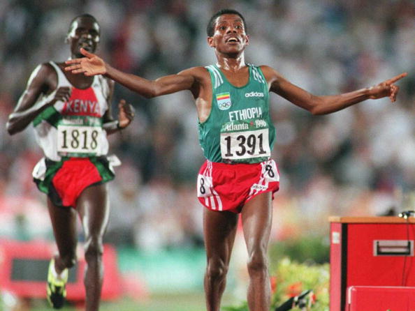 Ethiopia's Haile Gebrselassie was one of the stars of Atlanta 1996 when he won the gold medal in the 10,000 metres ©AFP/Getty Images
