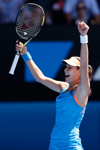 Serbia's Ana Ivanovic pulled off the shock of the tournament by beating world number one Serena Williams in the fourth round of the Australian Open ©Getty Images
