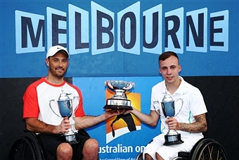 David Wagner and Andy Lapthorne pose with their Australian Wheelchair Open title ©Getty Images 