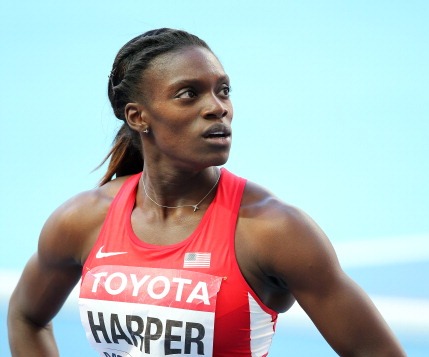 Dawn Harper posted a photograph of herself on Twitter with her mouth gagged in protest against the IOC's strict anti-ambush marketing rules during London 2012 ©Getty Images