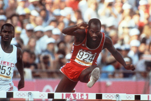 Edwin Moses won the second of his two Olympic gold medals at Los Angeles 1984 ©AFP/Getty Images